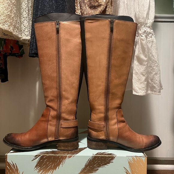 Vince Camuto Brown Leather Riding Boots - Picture 4 of 9